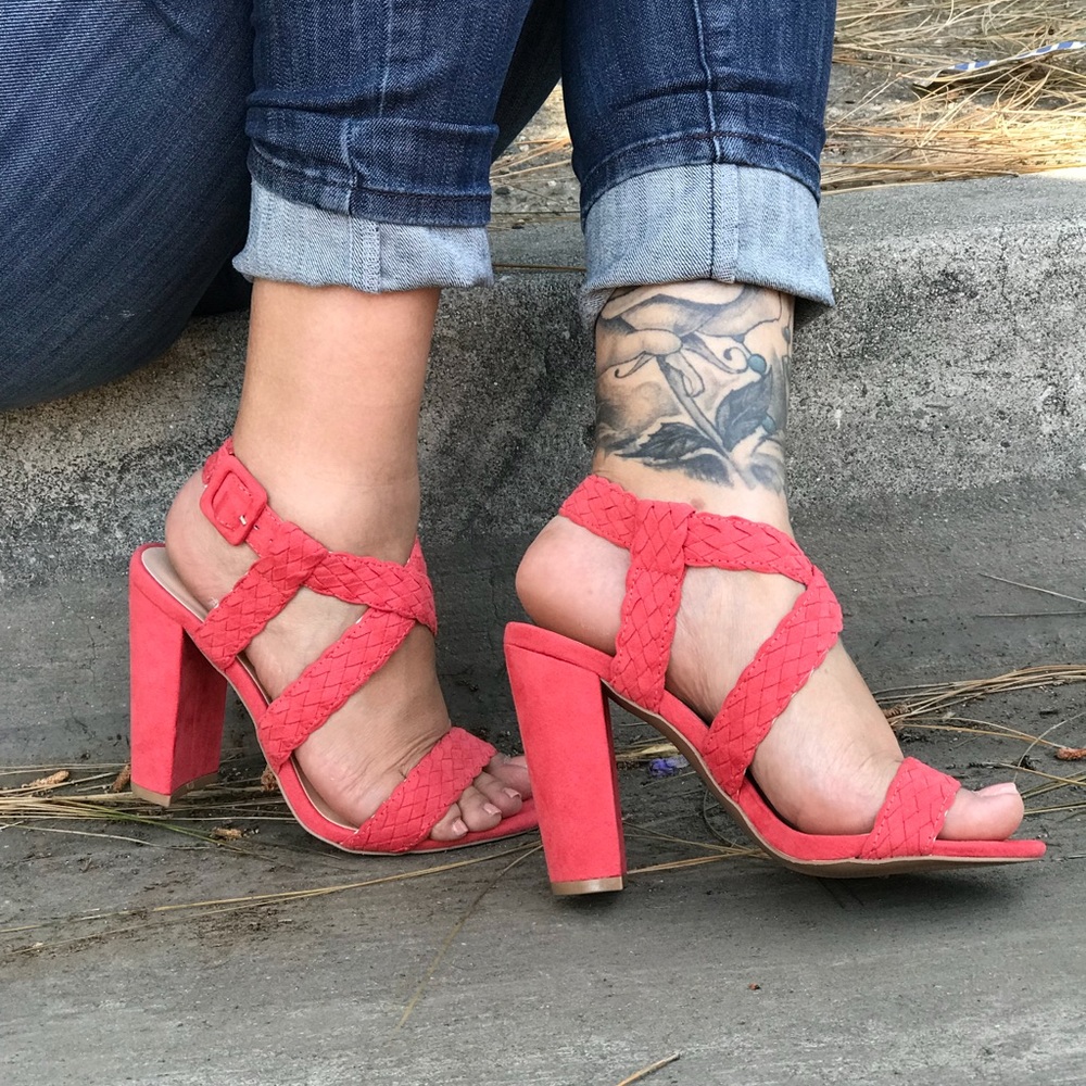 Coral color heels